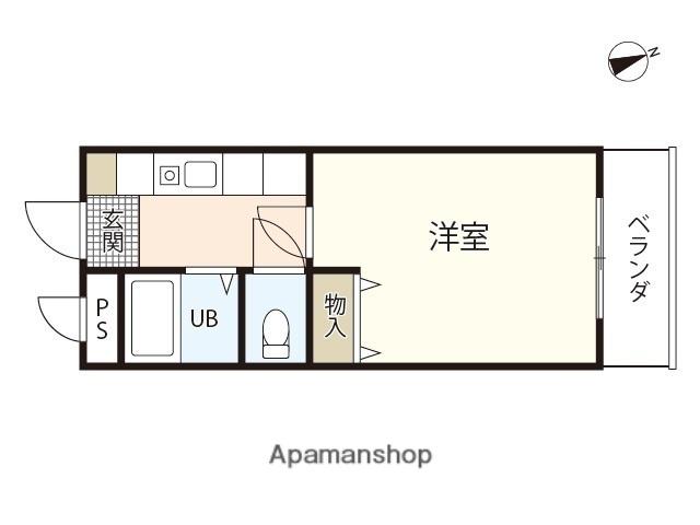 TWO ONEビル(1K/3階)の間取り写真