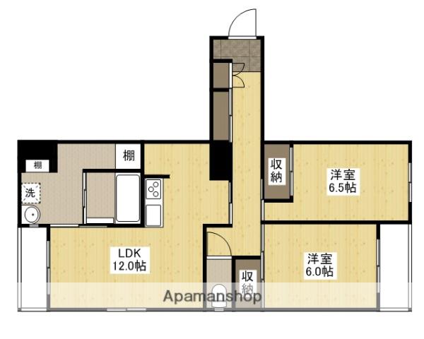松本第一ビル(2LDK/1階)の間取り写真