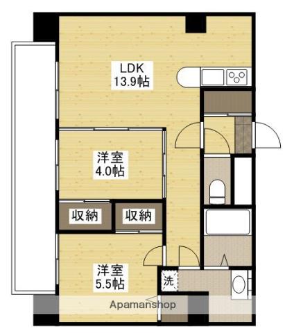 KATAYAMABLDG22(2LDK/8階)の間取り写真