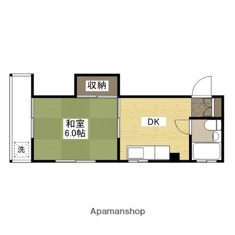 はいしげビル(1DK/4階)の間取り写真
