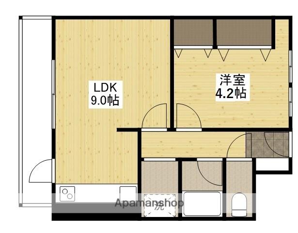 イトーピア舟入(1LDK/6階)の間取り写真