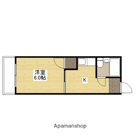 外尾ビル(1K/2階)の間取り写真