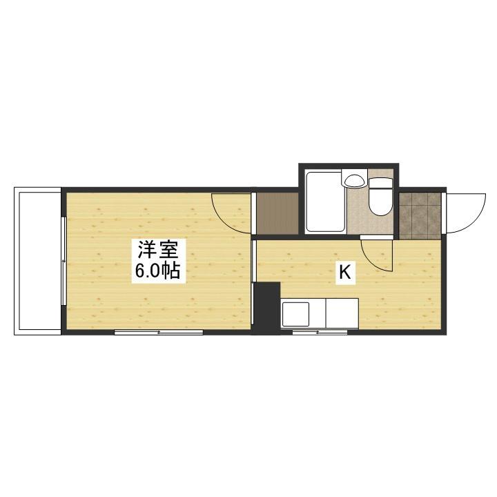 外尾ビル(1K/3階)の間取り写真