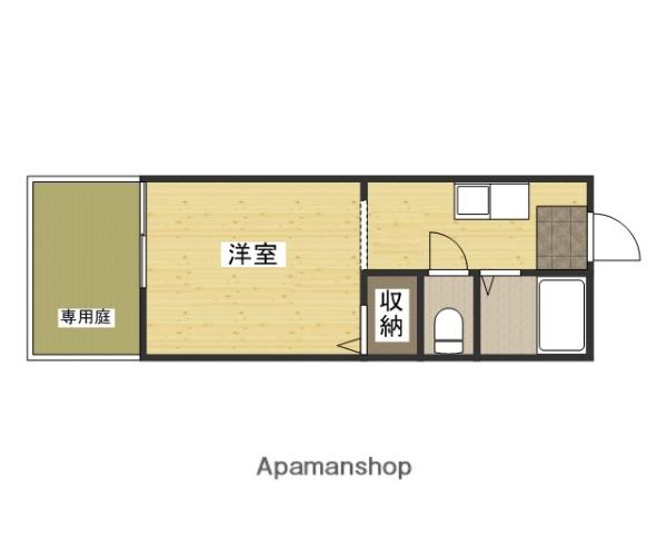 キャッスル21(ワンルーム/1階)の間取り写真