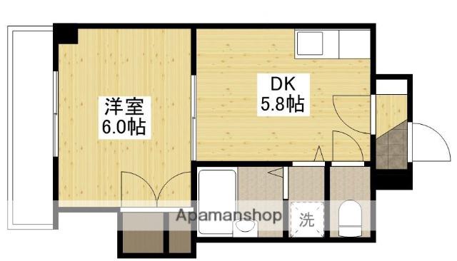 SINCERE舟入(1DK/5階)の間取り写真