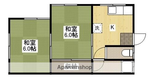 田川アパート(2K/2階)の間取り写真