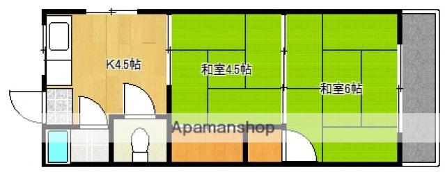 エイシンビルⅡ(2K/3階)の間取り写真