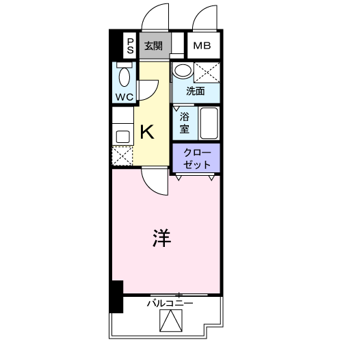 アイ フィオーレ東原(1K/8階)の間取り写真