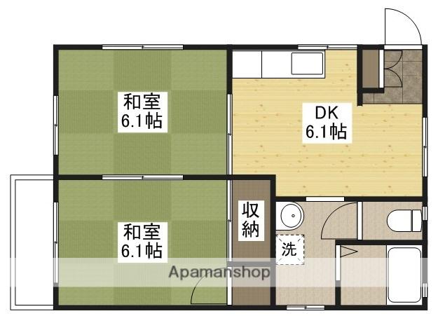メゾン海老園C棟(2DK/2階)の間取り写真