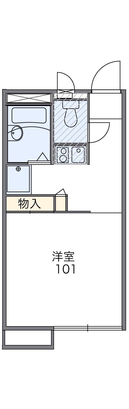 レオパレス西山荘(1K/1階)の間取り写真