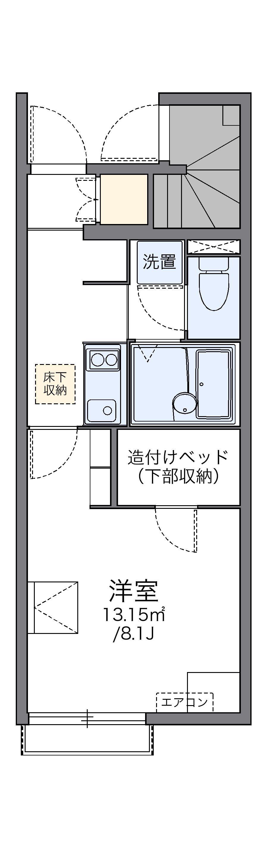 レオネクスト亀山Ⅱ(1K/1階)の間取り写真