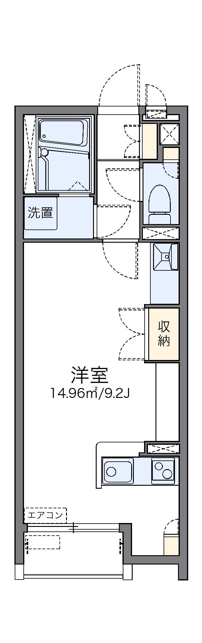 レオネクストサツキ荘(ワンルーム/2階)の間取り写真
