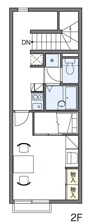 レオパレスコーラル可部東(1K/2階)の間取り写真