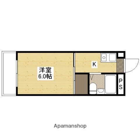 ZAKI BUILDING NO.5(1K/4階)の間取り写真