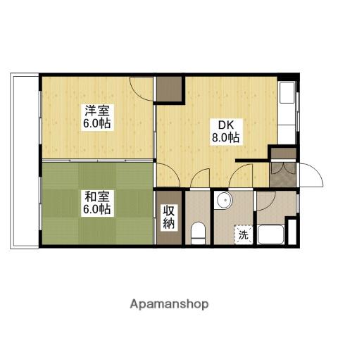 溝田ビルⅡ(2DK/2階)の間取り写真