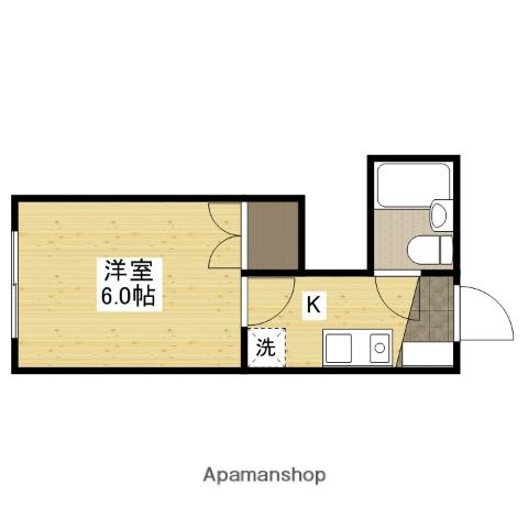 延道ビル(1K/3階)の間取り写真