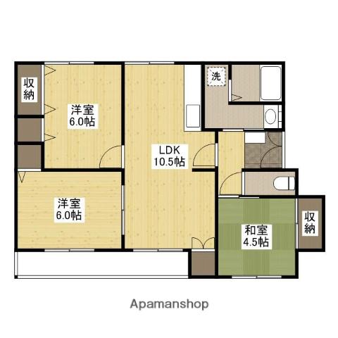 ベストハウス亀山(3LDK/3階)の間取り写真