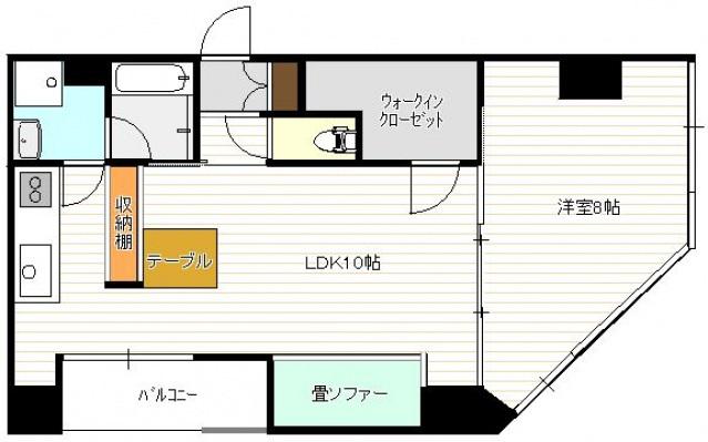 坪井ビル(1LDK/4階)の間取り写真