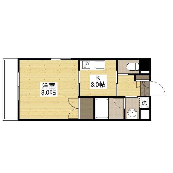 ソフィアコート光町(1DK/10階)の間取り写真