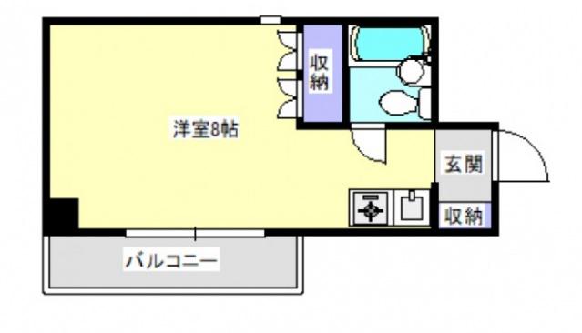 第3西林ビル(ワンルーム/7階)の間取り写真