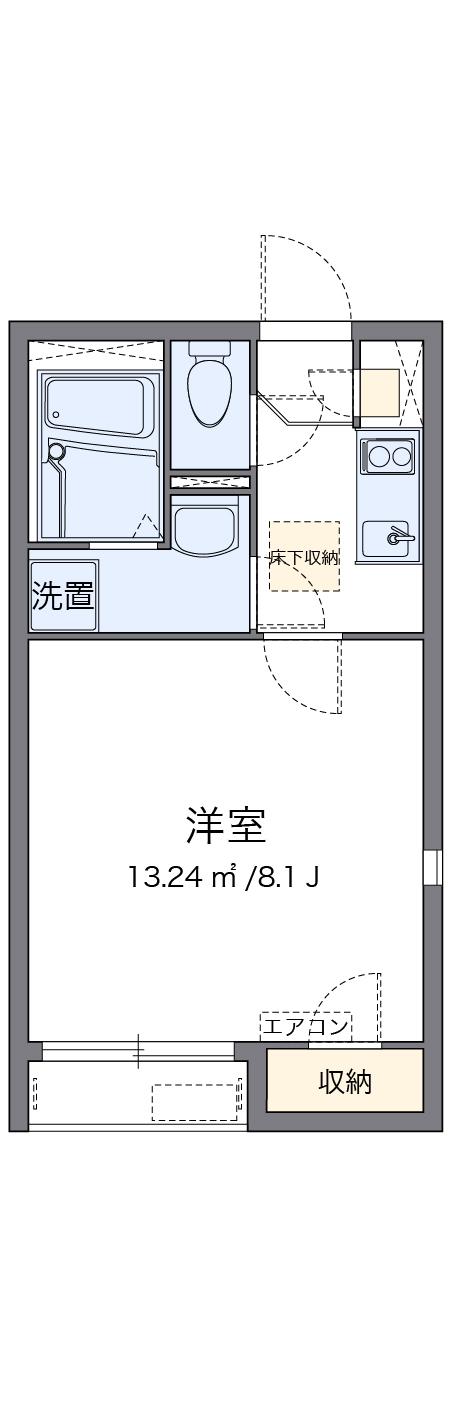 レオネクストプランドール(1K/1階)の間取り写真