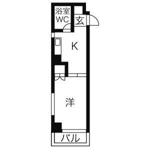アクティブパレス比治山通(1K/3階)の間取り写真