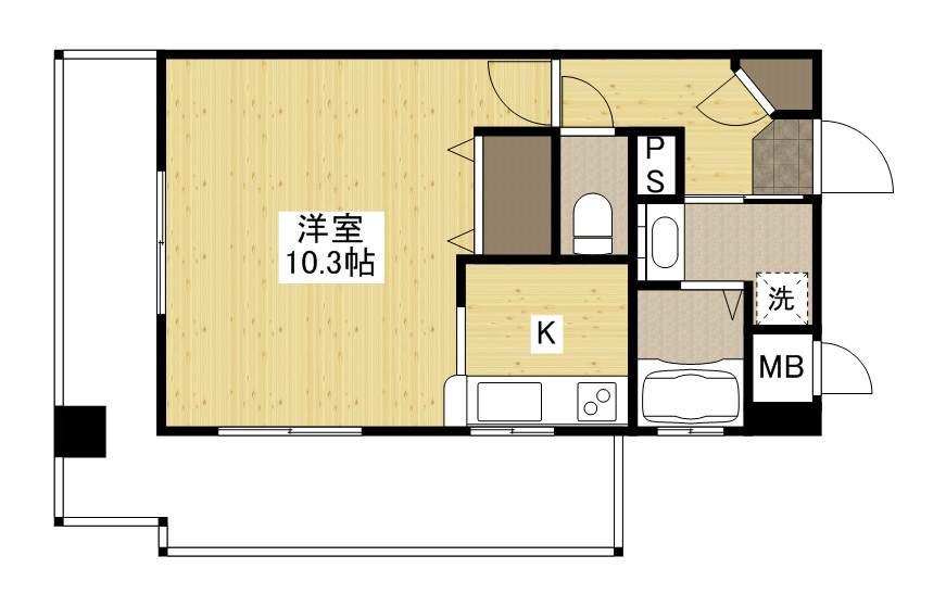 ジェイシティミライエ大手町(1K/7階)の間取り写真