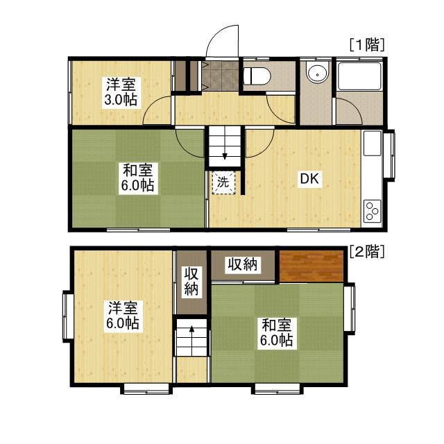 芸備線 安芸矢口駅 徒歩18分 2階建 築44年(4DK)の間取り写真