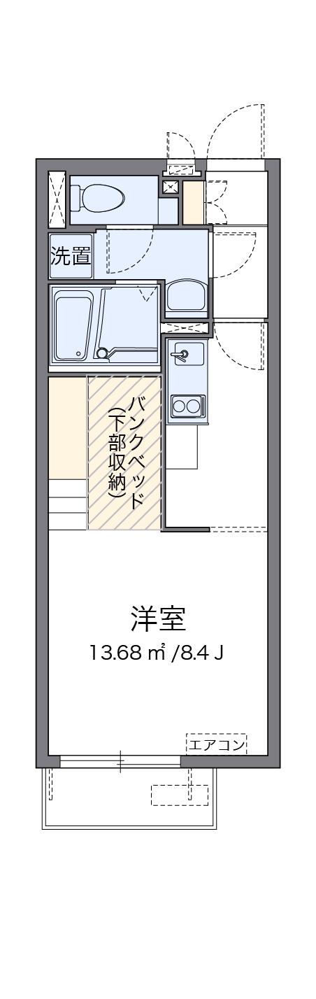ミランダフィニアン(ワンルーム/2階)の間取り写真
