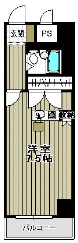 ヴェルソーヤスダ(ワンルーム/7階)の間取り写真