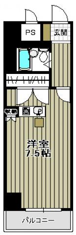 ヴェルソーヤスダ(ワンルーム/2階)の間取り写真