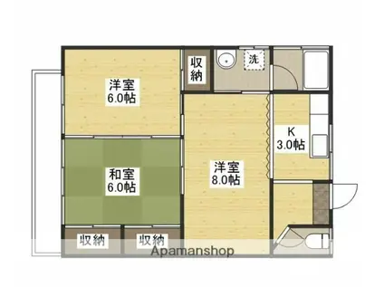 橋本アパートB棟(3K/1階)の間取り写真