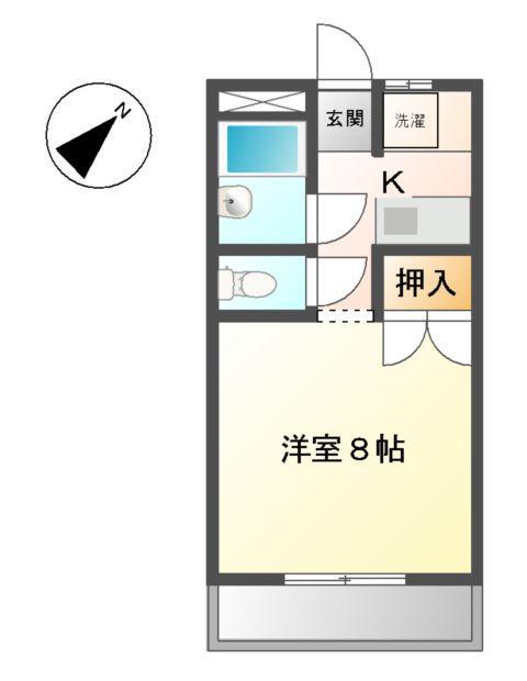 フォレストコーポ(1K/2階)の間取り写真