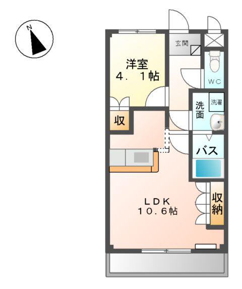 OCEANVIEWCOURT(1LDK/2階)の間取り写真