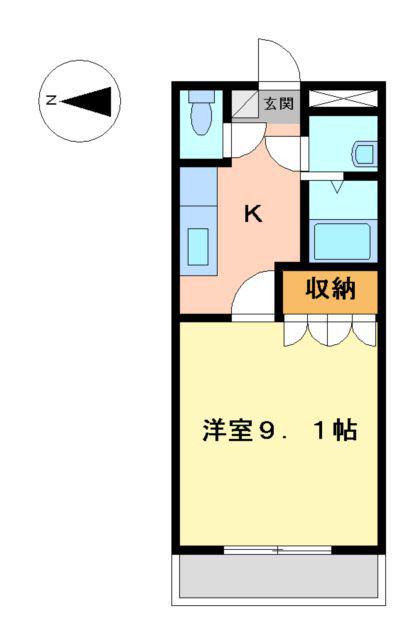 ハッピーキャニオン(1K/1階)の間取り写真