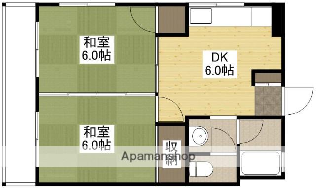 中尾ビル(2DK/3階)の間取り写真