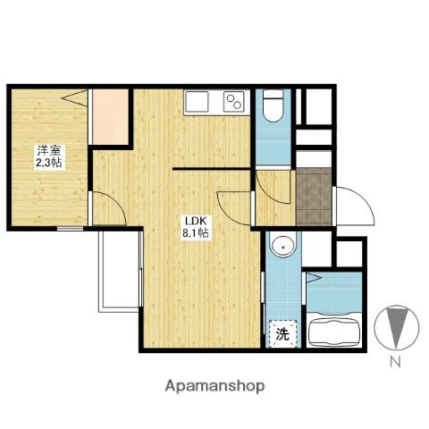 月光南観音 参番館(1LDK/3階)の間取り写真