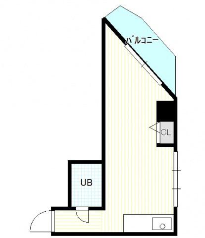 第6シモビル(ワンルーム/2階)の間取り写真