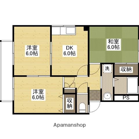 パストラルハイムA館(3DK/2階)の間取り写真