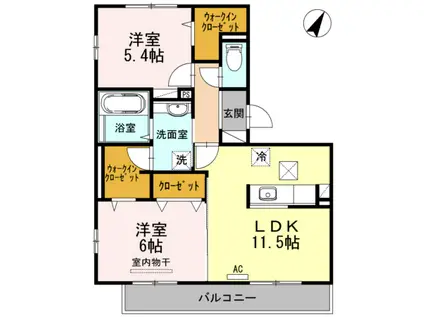 ココハウス高須壱番館(2LDK/1階)の間取り写真