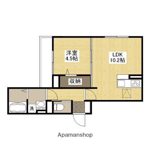 Jブルー翠Ⅱ(1LDK/1階)の間取り写真