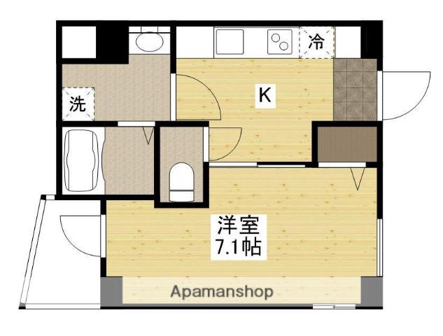 ライフメント国泰寺Ⅲ(1K/8階)の間取り写真