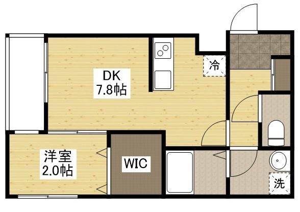 MOVE府中町浜田壱番館(1DK/1階)の間取り写真