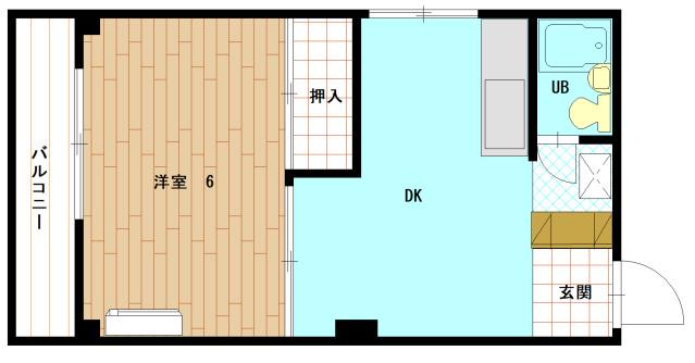 PALビル(1DK/4階)の間取り写真