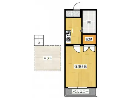 パレス戸坂桜東町(1K/1階)の間取り写真