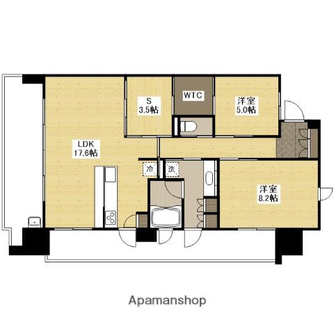 サーパス大州グランビューレジデンス(2SLDK/12階)の間取り写真