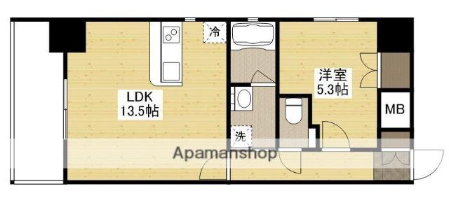 ウイング宝町ファイブ(1LDK/7階)の間取り写真