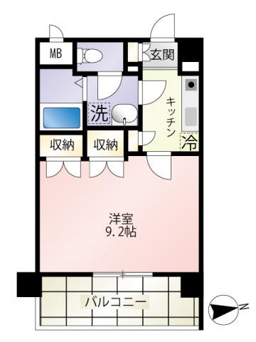 第24友建ビル(1K/6階)の間取り写真