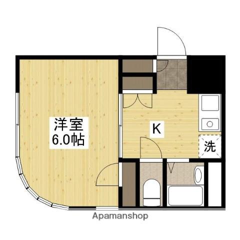 メイク第二ビル(1K/5階)の間取り写真