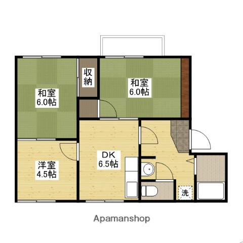 コーポアウニー(3DK/2階)の間取り写真